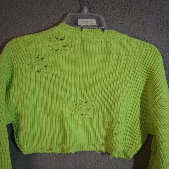 SER.O.YA Women's Green Crop Top Sweater Size S - Picture 6 of 7
